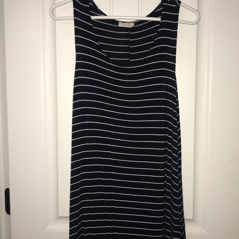 Navy Blue & White Strip Summer Dress